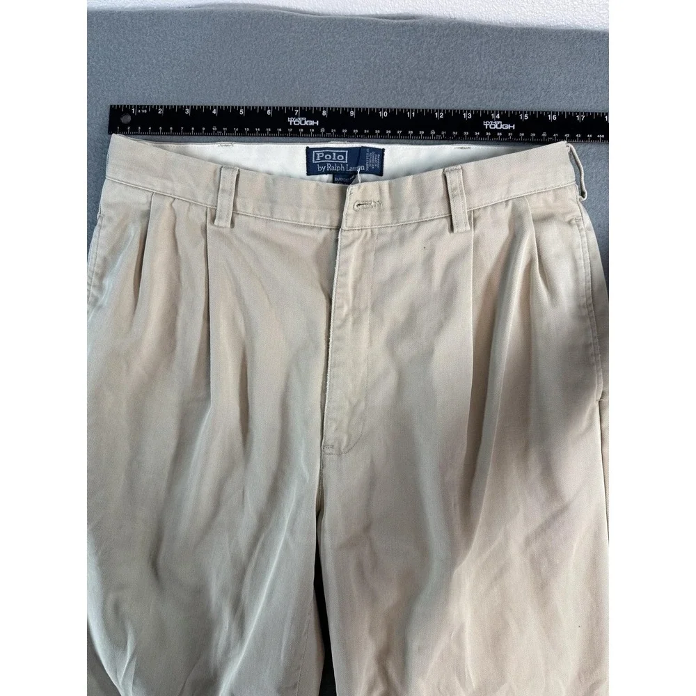 Polo Ralph Lauren Hammond Pants Mens 34x30 Beige Classic Fit Pleated Chino